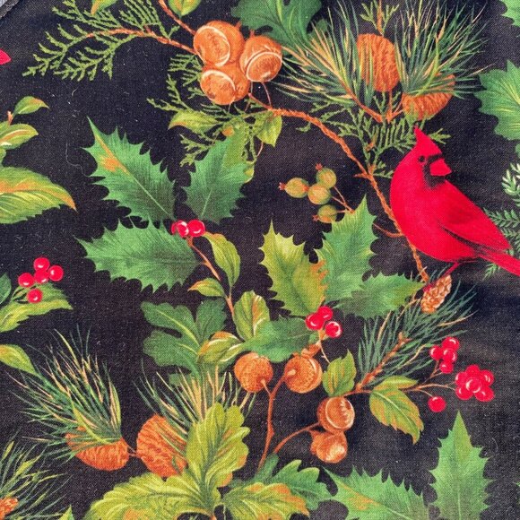 Sewphisticated Handcrafts 6 black Christmas placemats red cardinal bird 16x13 - Picture 6 of 7